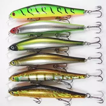 Momo Lure Bass Lure Jerk Bait 80SP 110SP Magnetic Center of Gravity Moving Type Suspended Specification Set of [Momo Lure] (110mm - 6)