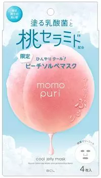 Momopuri увлажняющая желейная маска охлаждающая маска для лица 4 листа (х 1)