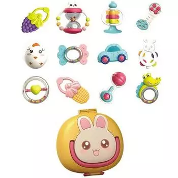 Moms Eye Infant Baby Rabbit Rattle Набор для прорезывания зубов Корейские детские игрушки