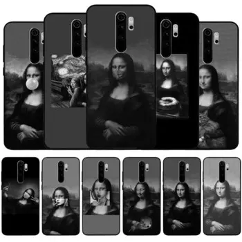 Мона Лиза черный силиконовый чехол для телефона Redmi note 8 7 Pro S 8T для redmi 9 7A Cover Shell Redmi 4A