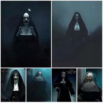 Монахиня, избранная дьяволом, винтажное настенное искусство, демон верующий, холст, боль, злая сестра тьмы и террора, постер и принт, декор без рамки 21*30cm