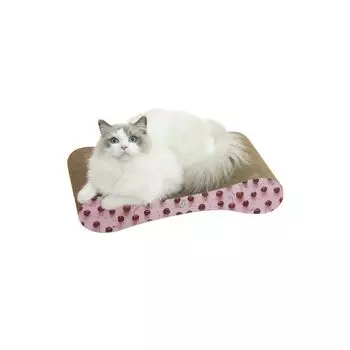 monchaton Griot Cat Scratching Bed Reversible Cute Interior Cardboard Stylish (розовый) розовый