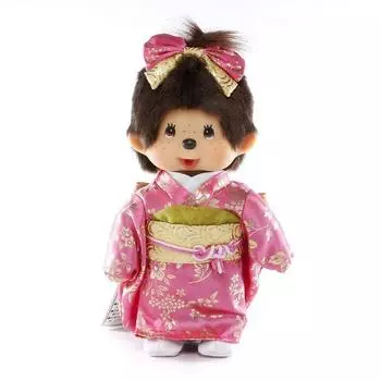 Monchhichi Furisode Monchhichi Girl плюшевая игрушка высота около 20 см