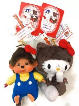 Monchhichi Hello Kitty большой талисман с цепочкой 2 типа набор с биркой Япония