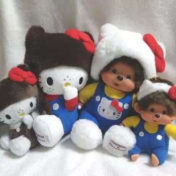 Monchhichi Hello Kitty плюшевая кукла и плюшевый брелок для ключей все 4 типа набор с биркой Япония