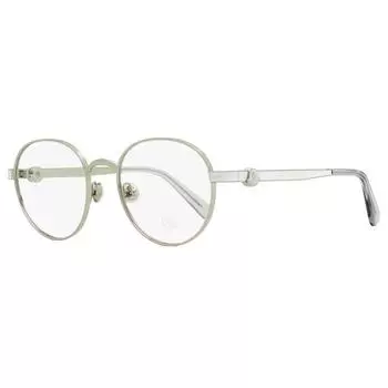 Moncler круглые очки унисекс ML5179 016 Прозрачные палладиевые очки 51 мм 016