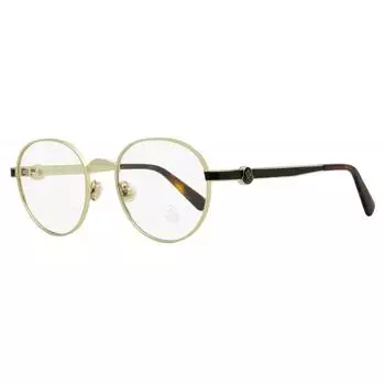 Moncler круглые очки унисекс ML5179 032 Светло-золотые Гавана 51 мм 032