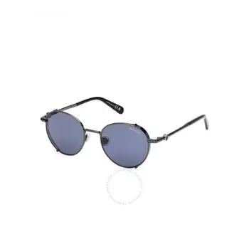 Moncler Owlet Синие круглые солнцезащитные очки унисекс ML0286 08V 50