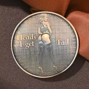 Монета для взрослых Love Challenge, сексуальная монета «Орел и решка», двухсторонняя монета для взрослых, «Орел, я получаю решку, а решка, я получаю голову», жетон на удачу, розыгрыш, подарок A