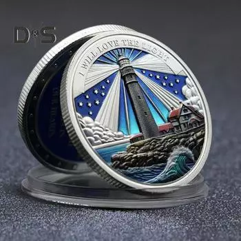 Монета «Маяк Океан», металлическая коллекционная монета, вдохновляющая на дальние путешествия, сувенирная монета для самостоятельного коллекционирования, памятная монета A золотистый