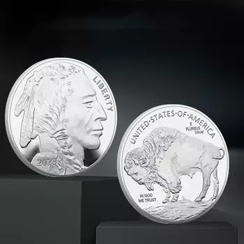 Монета Памятная медаль Городская памятная монета «Голова старика» One Size белый