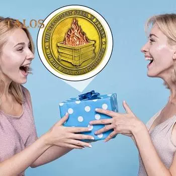 Монета «Пламя мусорного контейнера», двухсторонняя резная металлическая памятная медаль, круглая коллекционная монета, украшение для домашнего офиса 10 pcs