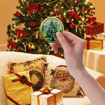 Монета Рождественская елка Санта-Клаус Памятная монета Счастливого Рождества Коллекционная монета Вызов Монета Сувенирная монета Металл