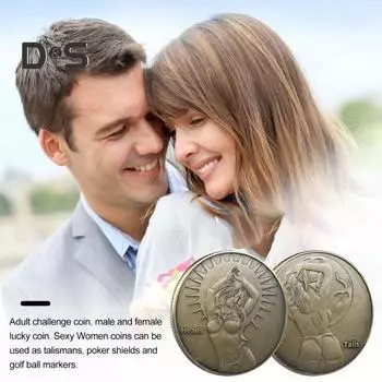 Монета вызова для пар, сексуальная женская двусторонняя монета, коллекционная любовная монета, монета вызова для взрослых, монета для девушек на удачу, для мужчин и женщин, для свидания B