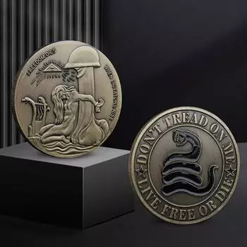 Монета вызова из бронзы Свобода умирает, когда диктаторы приходят на смену Металлическая монета бродяги Живи свободным или умри Коллекционная счастливая монета для коллекционеров 1pc