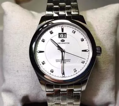 Монетные часы SILERKAN GENTS SILVER из нержавеющей стали C125SWH Free белый