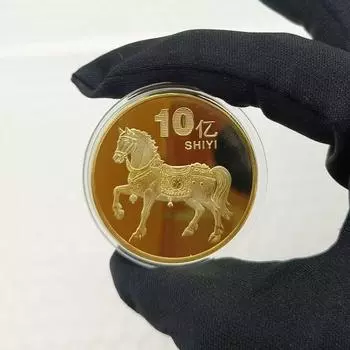 Монеты 40 мм Китайские монеты Счастливое животное Лошадь Коллекционные монеты Металлическая коллекция Сувенир к Новому году 2026 A13