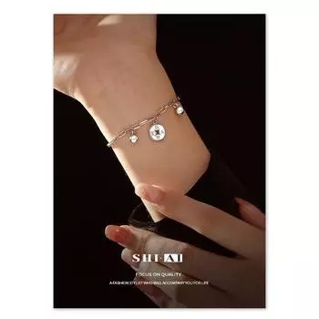 Монеты в стиле ретро для привлечения богатства и сокровищ, браслет из стерлингового серебра 925 пробы, двойные колокольчики, ниша креативного дизайна