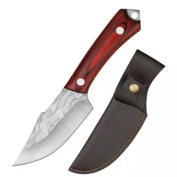 Монгольский нож для мяса из нержавеющей стали, кованый нож для обвалки, кухонный нож для нарезки, портативный уличный портативный нож с крышкой