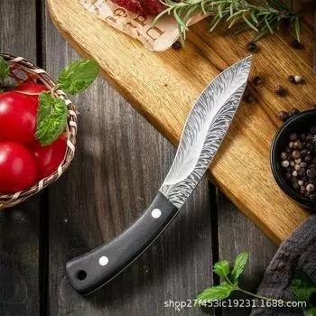 Монгольский нож для поедания мяса, кованый нож ручной работы, нож для овец, фруктовый нож, нож для обвалки, охотничий нож для мяса на открытом воздухе для барбекю красный