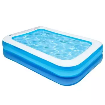 Moniko Виниловый Водный Сад Газон Летний День Тепловая Волна Дом Улица 200 x 150 x 50см Бассейн, Бассейн, Большой, 2м, Игрушка, Игра, Игра, Игра, Игра Родитель-Ребенок, синий