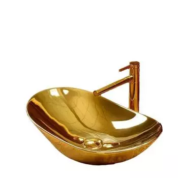 Monite позолоченный керамический круглый смеситель для ванной комнаты, набор для умывальника, раковины, смеситель с бриллиантовой отделкой и сливом золотой