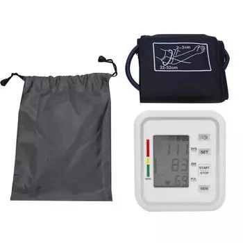 Монитор артериального давления на руку с ЖК-цифровым дисплеем и голосовым вещанием, манжета на руку 22-32 см