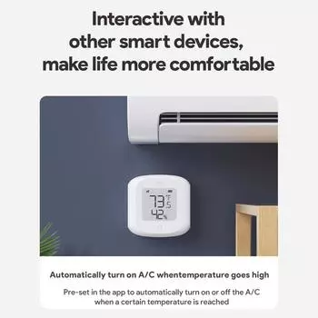 Монитор температуры и влажности Zigbee Интеллектуальный датчик температуры и влажности с ЖК-экраном в помещении Zigbee белый