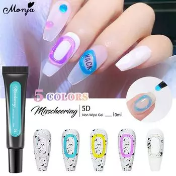 monja 10 мл 5D Solid Pudding Гель-лак для ногтей Прозрачный тюбик Emboss Candy Painting Liner Скульптурный гель DIY Маникюр Украшения