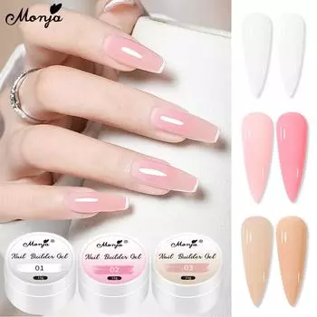 Monja 15 г УФ-гель для наращивания ногтей, быстрое наращивание, светодиод, замачиваемый, ложные советы, укрепление натуральных ногтей, инструменты для маникюра и педикюра своими руками