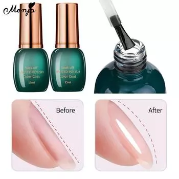 Monja 15 мл УФ-гель для ногтей, замачиваемый базовый гель, верхний слой, лампа для сушки, укрепление, суперсильный лак для салона, дома, инструменты для дизайна маникюра «сделай сам», устройства