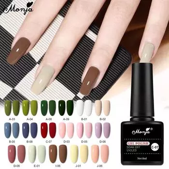Monja 17 цветов 8 мл флакон для дизайна ногтей гель УФ-лак для рисования живопись быстросохнущая замачиваемая лампа отверждение лаки лак DIY дизайн маникюра инструменты для красоты