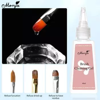 Monja 20/30/60 мл Очищающее средство для кистей для ногтей Жидкое моющее средство для снятия лака Гель для чистки кистей Акриловый УФ-гель-лак Инструмент для чистки маникюра