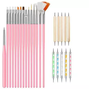 Monja, 20 шт., кисти для дизайна ногтей, акриловый УФ-гель-лак, рисунок, расстановка, ручка, лайнер, французские советы, маникюрный салон, инструмент для дизайна «сделай сам»