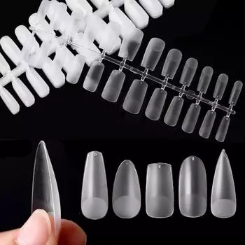 Monja 240/480 шт. накладные ногти матовый матовый гроб французский овальный квадратный стилет миндаль длинные кончики акриловые искусственные ногти для наращивания маникюрные инструменты
