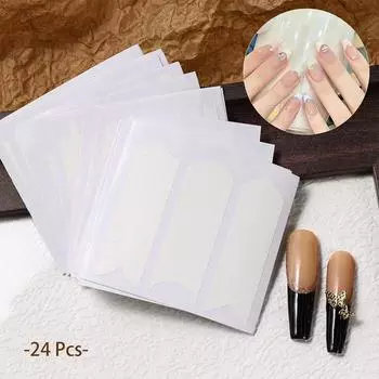 Monja 24 шт. Наклейки для ногтей Французские типсы Направляющие Трафаретная полоска Линия края Лента Вспомогательные слайдеры Самоклеящиеся наклейки Аксессуары для дизайна маникюра своими руками Инструменты