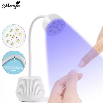 monja 24 Вт 27 Вт 8 светодиодов настольная сушилка для ногтей 360° гнущаяся настольная лампа Lotus LED УФ-лак лампа для накладных ногтей быстросохнущие маникюрные машинки своими руками