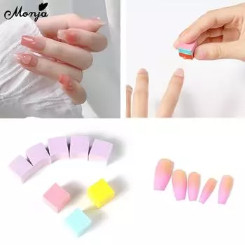 Monja 25 шт., губка для переноса дизайна ногтей, градиентная окраска, штамповка, живопись, мягкая красочная квадратная пена, инструменты для маникюра «сделай сам»