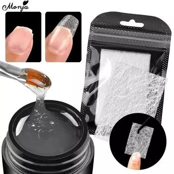 Monja 2 шт. 20 мл ремонт ногтей УФ-гель для наращивания укрепляющий нетканый материал из стекловолокна для наращивания сломанных ногтей лак для замачивания акриловый маникюр