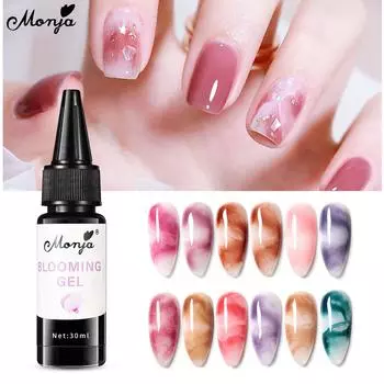 Monja 30 мл цветущий гель для ногтей градиентный акварельный лак эффект полуперманентный замачиваемый УФ-светодиодный гель DIY маникюрный дизайн краска инструмент