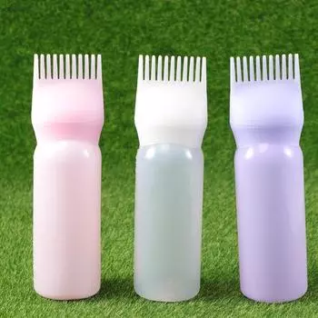 Monja 3 шт. 170 мл пустые бутылки пластиковый разделенный градуированный контейнер краска для волос оттенок окрашивающий шампунь аппликатор кисть дозатор крашения парикмахерские инструменты фиолетовый