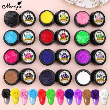 Monja 3 шт. 6 г/футляр для дизайна ногтей Скульптура сплошной формы лак УФ-гель 3D резьба цветок бантик формирующая лампа лечение маникюрный салон тиснение живопись рисунок