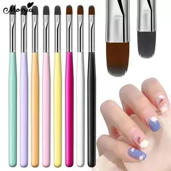 Monja 3 шт., кисть для дизайна ногтей, УФ-гель-лак, ручка для рисования, наращивание, укрепление, инструменты для дизайна маникюра «сделай сам», деревянная ручка фиолетовый