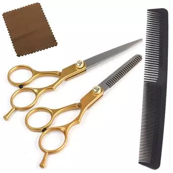 Monja, 3 шт./компл., ножницы для волос, набор расчесок для стрижки, набор для стрижки, 6 дюймов, для стрижки истонченных парикмахерских, гладкая щетка для салона, профессиональный парикмахерский инструмент для укладки