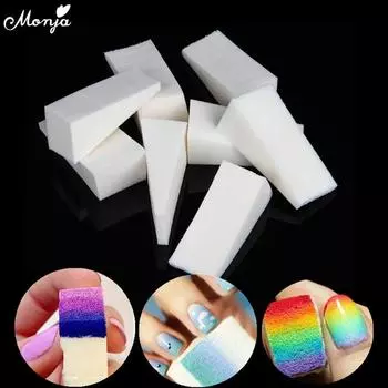 Monja 48 шт., шаблон для ногтей, губка, градиентная передача цвета, УФ-гель-лак, лак, изображение, сделай сам, мягкий треугольный штамп, маникюрные инструменты
