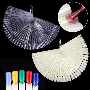 Monja 50 шт. образцы ногтей советы УФ-гель цветной лак палитра карт дисплей веер натуральные накладные ногти палочки цветные тренировки обучение поп-маникюр