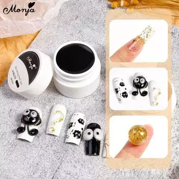 Monja 5 мл гель для дизайна ногтей с блестками, антипригарное твердое наращивание, акриловые накладные насадки, строитель, укрепление, удлинение, инструменты для маникюра с защемлением