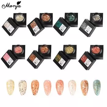Monja 5 мл гель для дизайна ногтей УФ-лак блестящие блестящие блестки Soak Off светодиодный лак перманентный маникюр дизайн живопись инструменты для рисования цвета