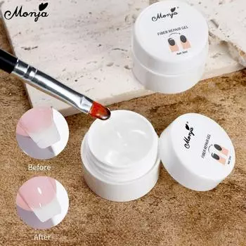 Monja 5 мл гель для ремонта ногтей, расширенный строитель, треснувший, сломанный, натуральный безвредный стекловолоконный инструмент для моделирования, маникюрный инструмент
