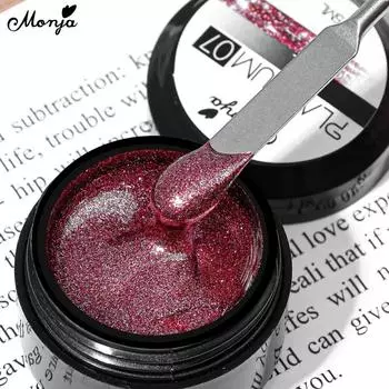 Monja 5 мл Гели для ногтей УФ-лак Платиновый глиттер Светоотражающая пудра Гибридная краска Лак для замачивания Цветной маникюр Аксессуары